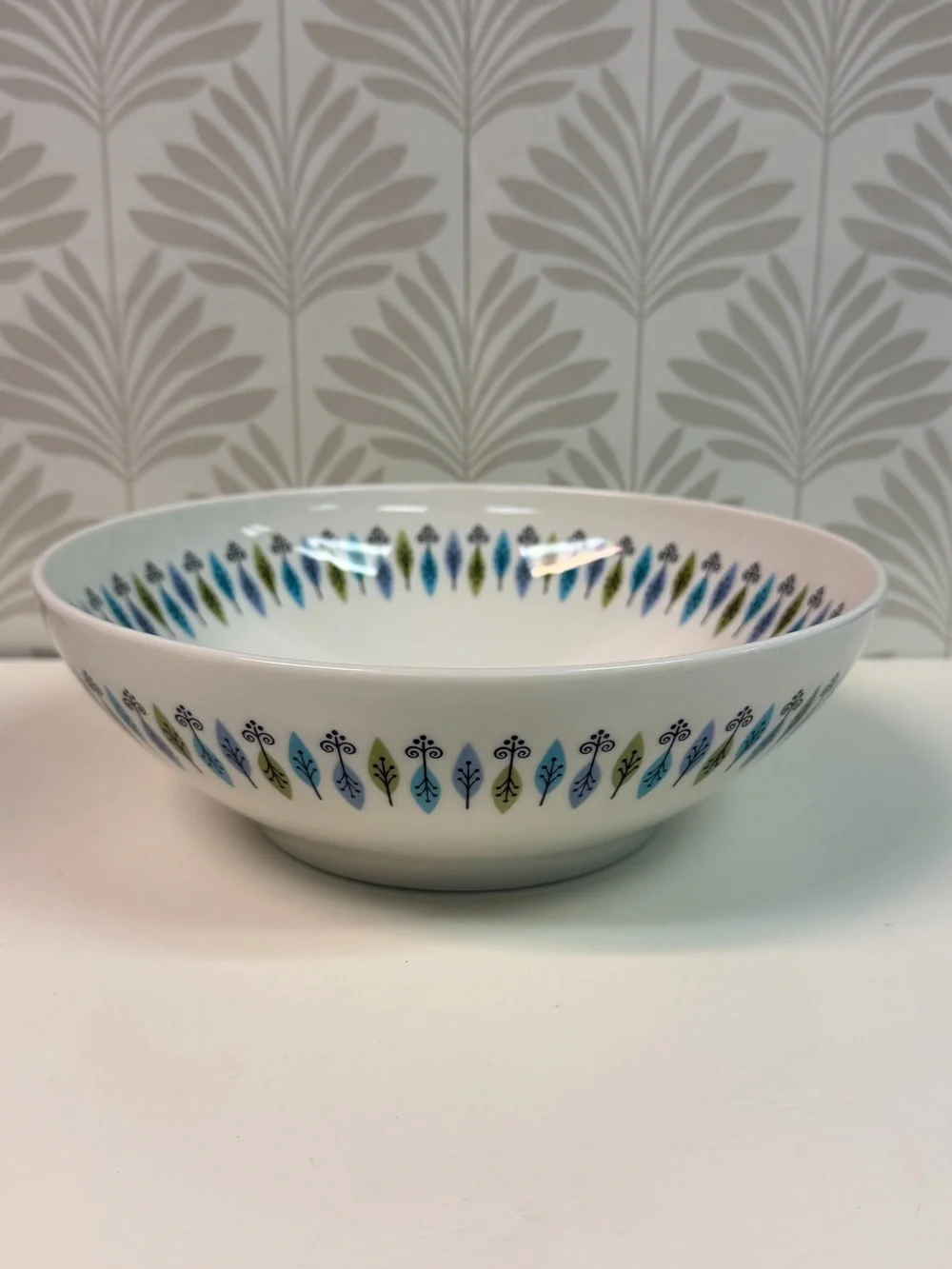 Vintage Carefree True China Nordic Syracuse Atomic Pattern Serving Bowl 9.5”